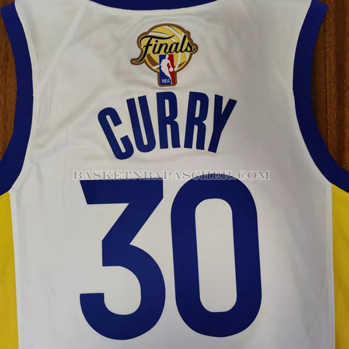 Maillot Golden State Warriors Stephen Curry NO 30 Association 2022 NBA Finals Blanc
